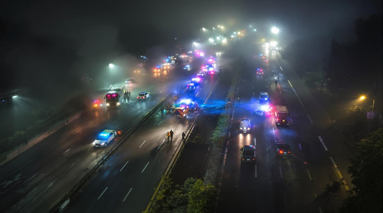 某市高速公路发生重大连环追尾事故，已致12人受伤，原因正在调查